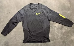 Nike Pro Hyperwarm Hexodrome Fitted Maglia Manica Lunga Uomo XL Grigio - Foto 1 di 7