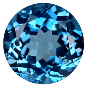 4,53 ct herausragender runder (10 x 10 mm) erhitzter Brasilien London Blautopas Edelstein - Bild 1 von 1