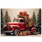Christmas Background Cloth Party New Year Vintage Red Truck Children Photo1040