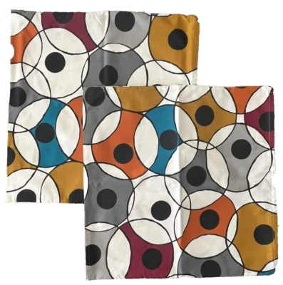 Juego de 2 fundas de almohada IKEA Dvargpalm círculos modernos abstractos funky 20x20 cremallera Foto 1 de 4