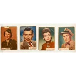 Carte collezionabili vintage star del cinema Gable Demarest Hussey Freeman set di 4 - Foto 1 di 1