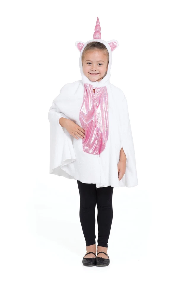 Niño Niñas Blanco Y Rosa Unicornio Sudadera con Capucha Vestido Elegante Disfraz Poncho Con Cuerno Foto 1 de 1