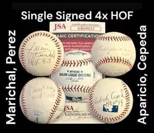 APARICIO, PEREZ, CEPEDA, MARICHAL AUTOGRAPHED SINGLE SIGNED BASEBALL JSA CERT - Picture 1 of 6