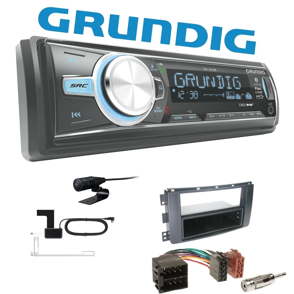 Autoradio Grundig für Smart ForFour schwarz OEM-2DIN Bluetooth DAB USB AUX