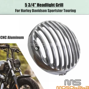 5-3/4" Chrome Headlight Head Light Grill Guard For Harley Sportster XL 883 1200 - Bild 1 von 9
