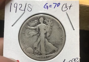 1921-S Walking Liberty Silver Half Dollar (Tougher Date), Wholesale on G is $70 - Picture 1 of 6