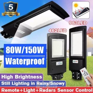 Solar Street Light Outdoor Garden 462/963 LED Radar Motion Sensor Wall Lamp IP65 - Picture 1 of 26