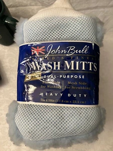John Bull Heavy Duty Wash Mitts Dual Purpose Plush 4 Wash Mesh 4 Scrubbing 3 Pk - Picture 1 of 2