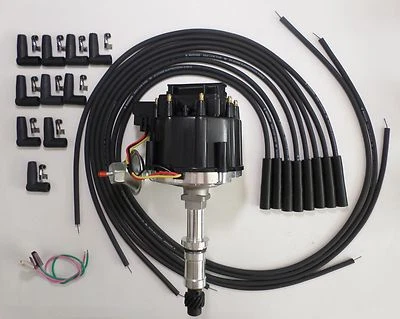 Big Block BUICK 400 430 455 DISTRIBUIDOR HEI negro y cables de bujía universales Foto 1 de 2
