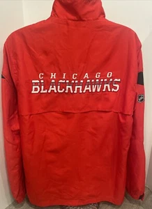 Vtg Reebok Center Ice NHL Chicago Blackhawks Quarter Zip Windbreaker - Men’s Lg - Picture 1 of 10