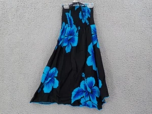 Favant Girls Butterfly Dress SZ 10 Black Blue Hibiscus Elastic Front Bodice NWT - Picture 1 of 9