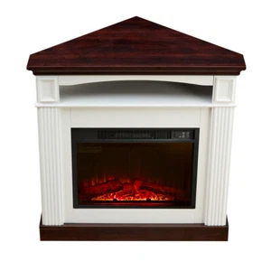 23in Corner Electric Fireplace w/Mantelpiece Replaceable Fireplace Insert Heater - Picture 1 of 14