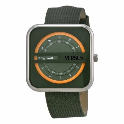 Versus by Versace Womens SGH020013 Kyoto Square Gray Genuine Date Leather Watch - Image 1 of 4