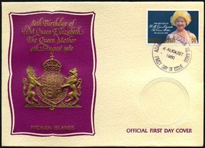 Pitcairn Islands 1980 Queen MOthers 80th Birthday FDC First Day Cover #C41289 - Picture 1 of 1
