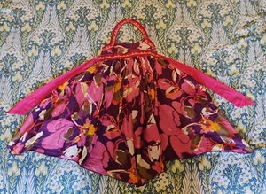 Monsoon Girls Halter Neck Handkerchief Beaded Dress Pockets Bows Floral 3 4 Y - Picture 1 of 5