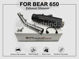 POWERAGE EXHAUST SILENCER BLACK For Royal Enfield Bear 650 - Picture 1 of 15