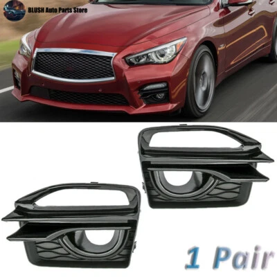 Pair Front Fog Light Fog Lamp Cover Grille For Infiniti Q50 Q50S Sport 2014-2017 Foto 1 de 4