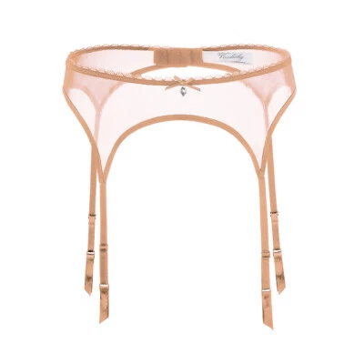 Sexy liguero de malla bordado antideslizante trasero con pechos para mujer Foto 1 de 4