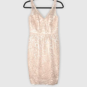 Davids Bridal Women Dress 2 Pink Lace V-Neck Short Tank Lined Bridesmaid Wedding - Picture 1 of 18