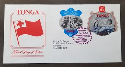 Tonga Silver Jubilee Queen Elizabeth II 1977 Royal (FDC *odd *unusual *addressed - Image 1 of 4