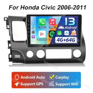 Apple CarPlay For Honda Civic 2006-2011 64G Android 13 Car Stereo Radio GPS WiFi - Picture 1 of 14