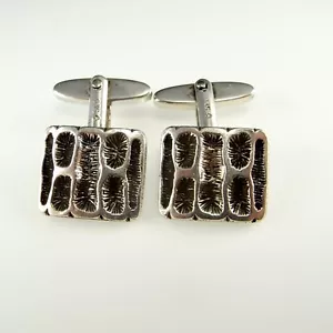 Vintage Silver Cufflinks with Box Unique Mens Cuff Links - Bild 1 von 6
