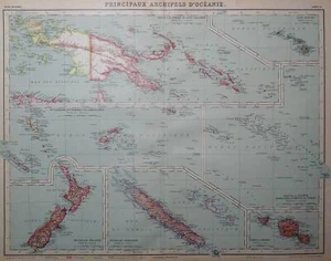 Principaux Archipels d'Oceanie Atlas Universel Antique Map - Picture 1 of 5