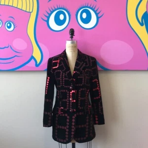 Moschino Cheap Chic Black Orange Velvet Blazer - Picture 1 of 8
