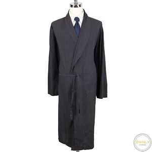 Polo Ralph Lauren Black White Cotton Checked Unlined Belted Shawl Robe L/XL