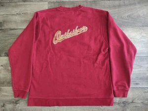Quiksilver Sudadera Hombre Cuello Redondo Rojo Granada Spellout Algodón Talla M - Imagen 1 de 9