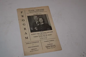 Vintage 1941 Theatre Playbill - "There Shall Be No Night" - Lunt & Fontaine - Picture 1 of 4
