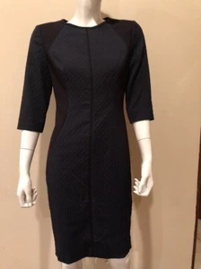 Classiques Entier ColorBlock 3/4 Sleeve Sz 4 Black Dress New $248 - Picture 1 of 3