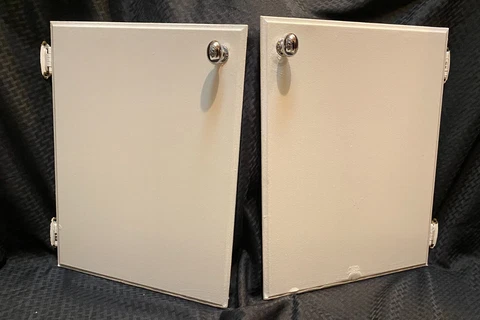Vintage Solid Wood Cupboard Cabinet Doors with Chrome Hardware Knobs (KG#03) Cover