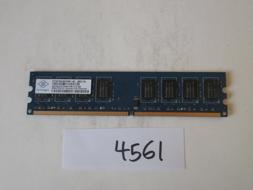 Nanya NT2GT64U8HD0BY-AD 2Gb PC2-6400 800Mhz DDR2 Desktop Memory RAM (4561) - Image 1 of 2