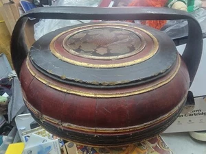 Antique Chinese Wooden Wedding Food Basket - Afbeelding 1 van 8