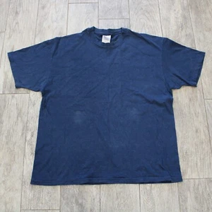 Camiseta en blanco vintage Hanes Beefy años 80 azul marino talla XL puntada única EE. UU. - Imagen 1 de 5