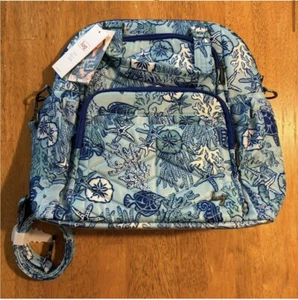 New Lug Canter 2 Sealife Blue Convertible Tote Bag/Crossbody/Backpack with Tags - Picture 1 of 4