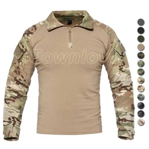 Outdoor Tactical Shirts Men's Military Camouflage T-Shirt Army Uniform - Picture 1 of 38