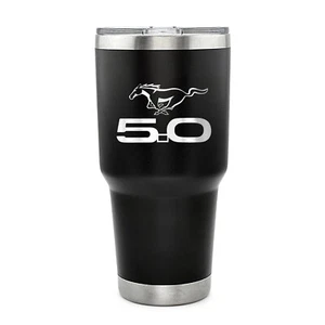 Ford Mustang 5.0 30 oz Vaccum Sealed Black Stainless Steel Travel Tumbler Mug - Picture 1 of 4