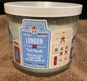 Neu Bath & Body Works London Tee & Kekse Duftkerze 3-Docht 14,5 Oz. - Bild 1 von 4