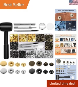 Leather Snap Button Kit - 15mm - Multi Color - Durable - Picture 1 of 10