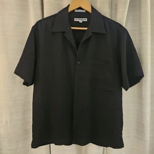 Anchor Blue Button Down Black Size S Vintage Short Sleeve Y2K 90s Men's Shirt - Picture 1 of 5