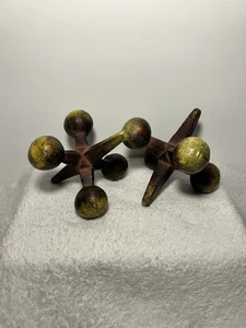 Vintage Gusseisen Wagenheber 2er Set Briefbeschwerer Buchstützen Türstopper Dekor Kunst Rustikal - Bild 1 von 24