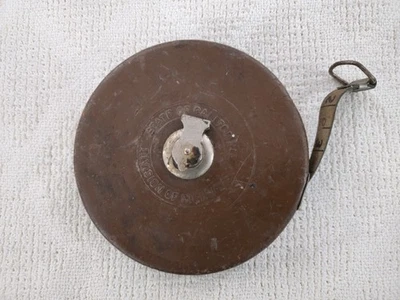 De colección Lufkin Rule Co 100 Pies Estado de California División de Cuero de Carreteras! Foto 1 de 4