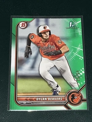2022 Bowman Draft Dylan Beavers GREEN /99 - Image 1 of 2