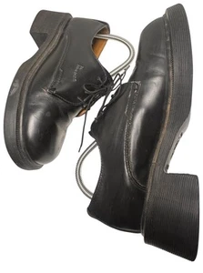 Vintage Doc Dr Martens schwarz Leder klobig Plateau Schnürschuh Oxford UK 5 US 7 Y2K - Bild 1 von 23