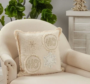 SARO LIFESTYLE Evangelina Collection Embroidered Ho Throw Pillow 18" - Picture 1 of 3
