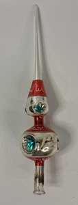 Vintage Mercury Glass Triple Indent Tree Topper 11.5" Silver Christmas - Picture 1 of 8