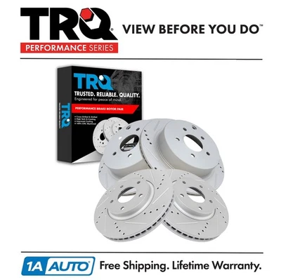 Juego de rotores de freno delanteros y traseros TRQ para Nissan Quest 2004-2017 Foto 1 de 4