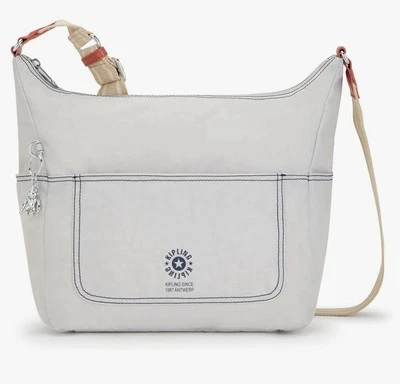 Bolsa tiracolo KIPLING GABBIE O RARA LIMITADA CINZA AREJADO TAMANHO GRANDE M NOVA SEM ETIQUETAS - Imagem 1 de 4